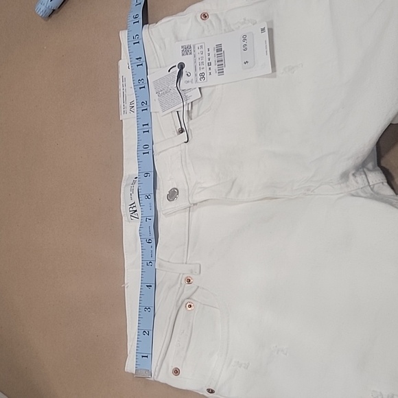 Zara Size 6 The Slim Boyfriend in Off-White, NWT - Picture 3 of 15